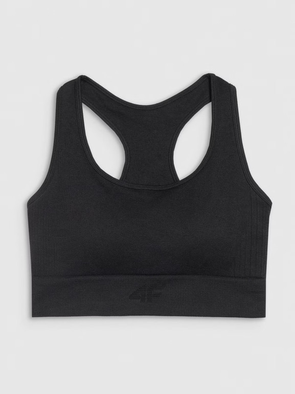 Damski biustonosz treningowy 4F 4FWMM00USBAF214 - czarny