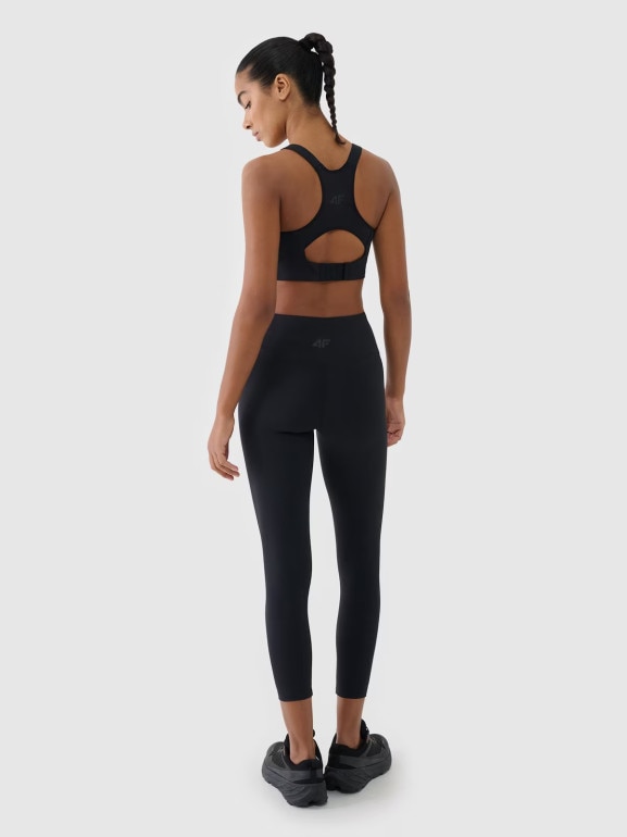 Damski biustonosz treningowy 4F 4FWMM00USBAF216 - czarny