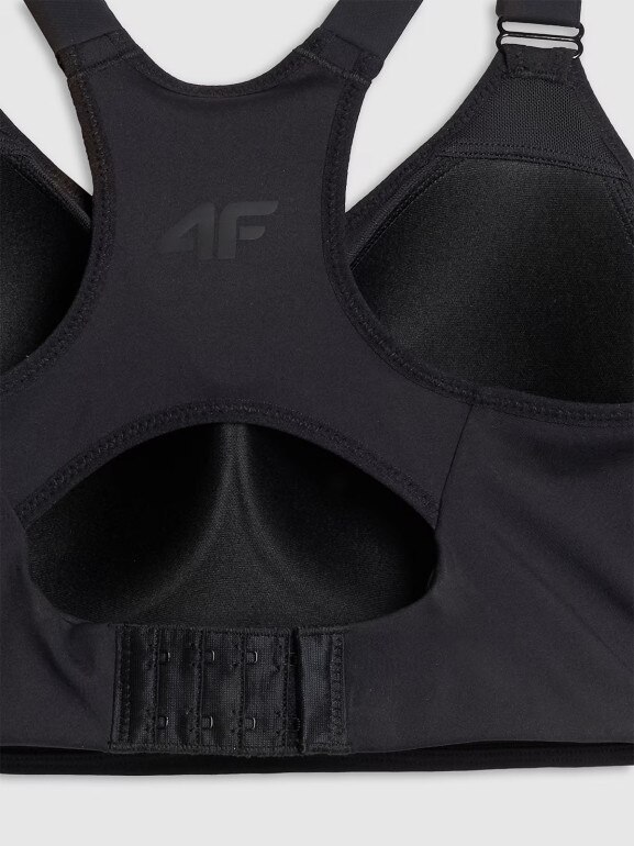 Damski biustonosz treningowy 4F 4FWMM00USBAF216 - czarny