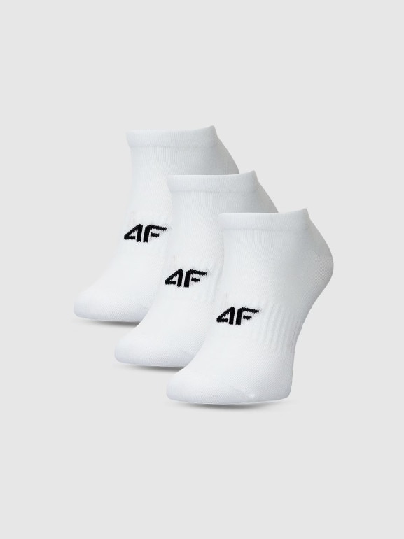 Męskie skarpetki (3-pack) 4F 4FWMM00USOCM442 - białe