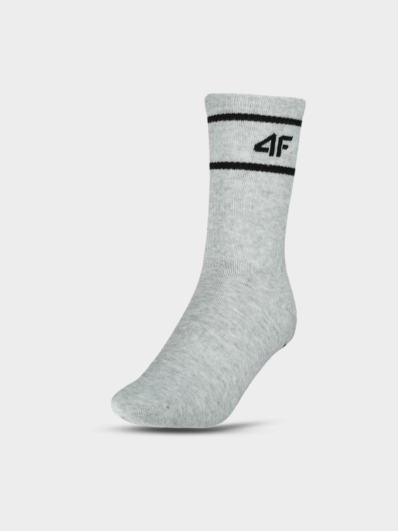 Skarpetki casual uniseks (3-pack) 4F 4FWMM00USOCU377 - szare