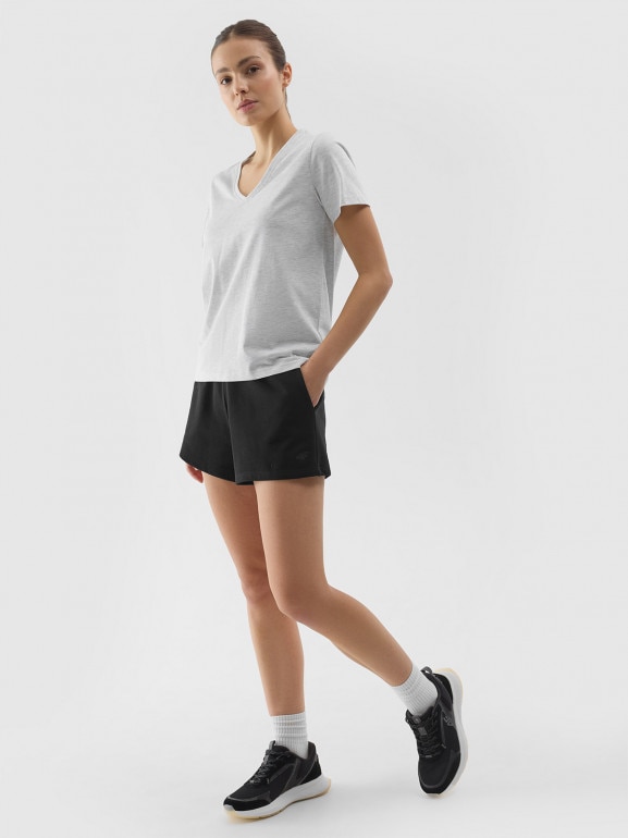 Damskie spodenki dresowe 4F 4FWSS24TSHOF286 - czarne