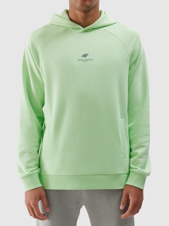 Męska bluza nierozpinana z kapturem 4F 4FWSS24TSWSM1010 - zielona