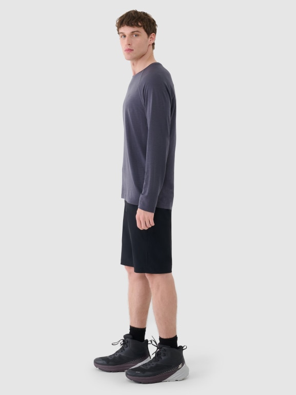 Męski longsleeve trekkingowy 4F 4FWSS25TFLOM330 - granatowy