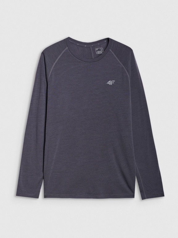 Męski longsleeve trekkingowy 4F 4FWSS25TFLOM330 - granatowy