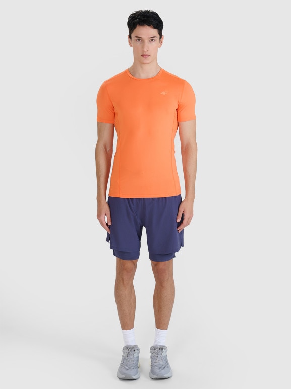 Męskie spodenki do biegania 4F 4FWSS25TFSHM0880 - granatowe