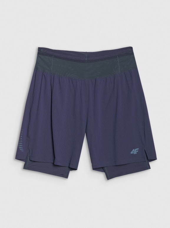 Męskie spodenki do biegania 4F 4FWSS25TFSHM0880 - granatowe