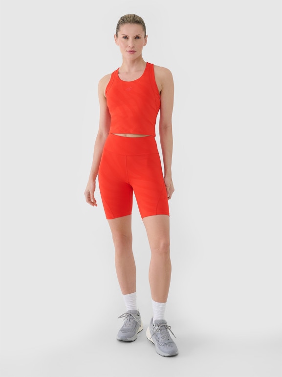 Damski top treningowy 4F 4FWSS25TFSLF413 - czerwony