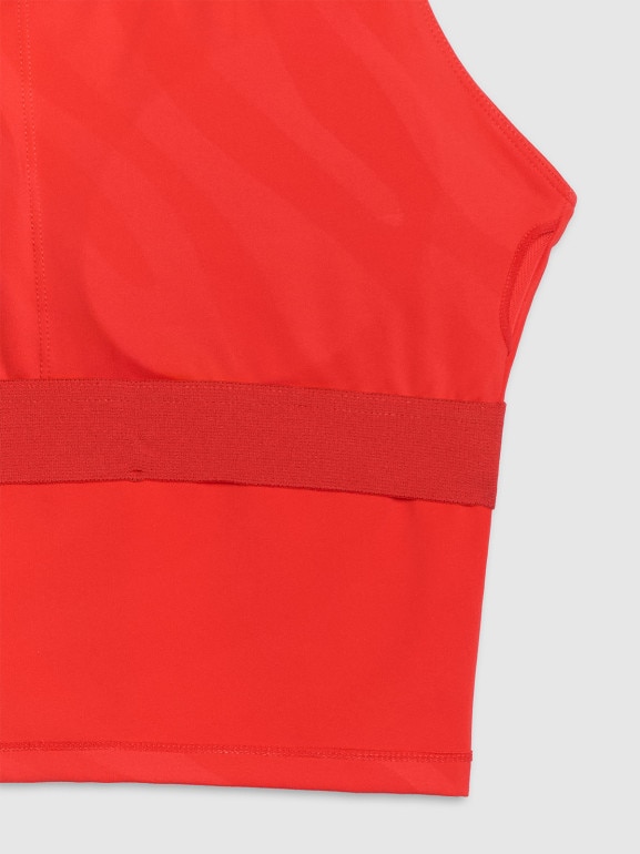 Damski top treningowy 4F 4FWSS25TFSLF413 - czerwony