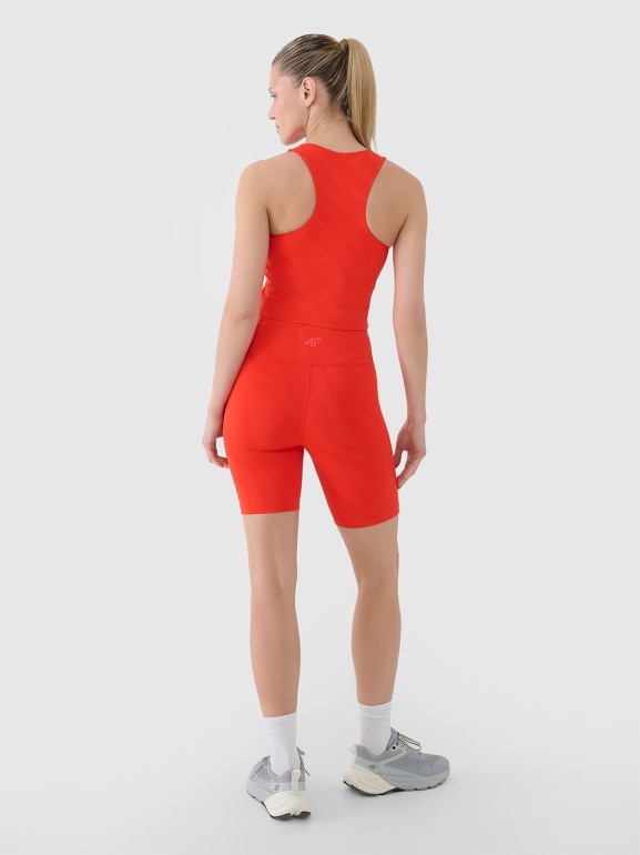 Damski top treningowy 4F 4FWSS25TFSLF413 - czerwony