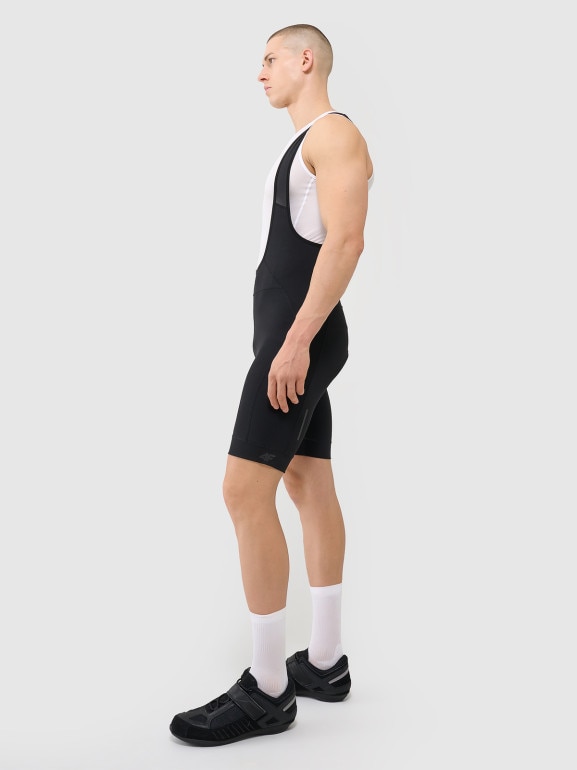 Męskie legginsy rowerowe z szelkami 4F 4FWSS25TFSTM040 - czarne