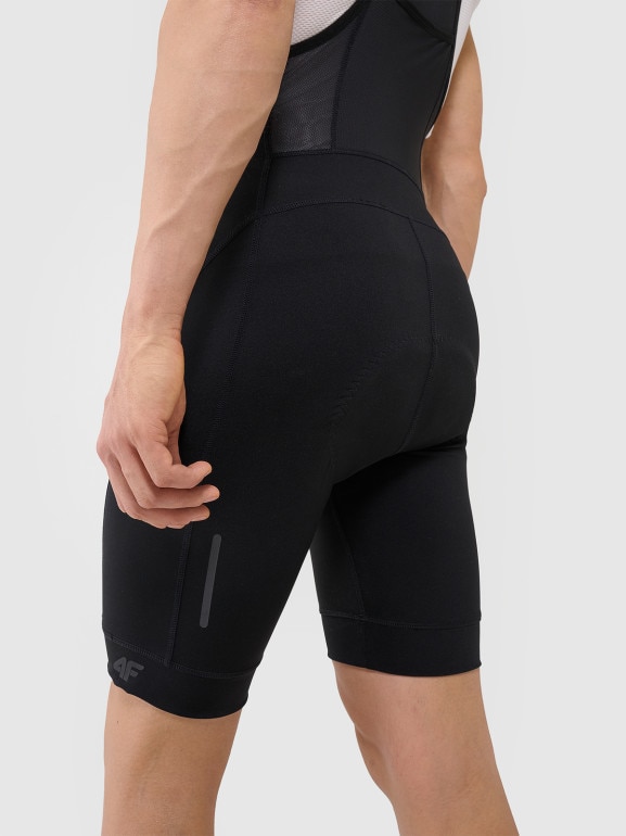 Męskie legginsy rowerowe z szelkami 4F 4FWSS25TFSTM040 - czarne