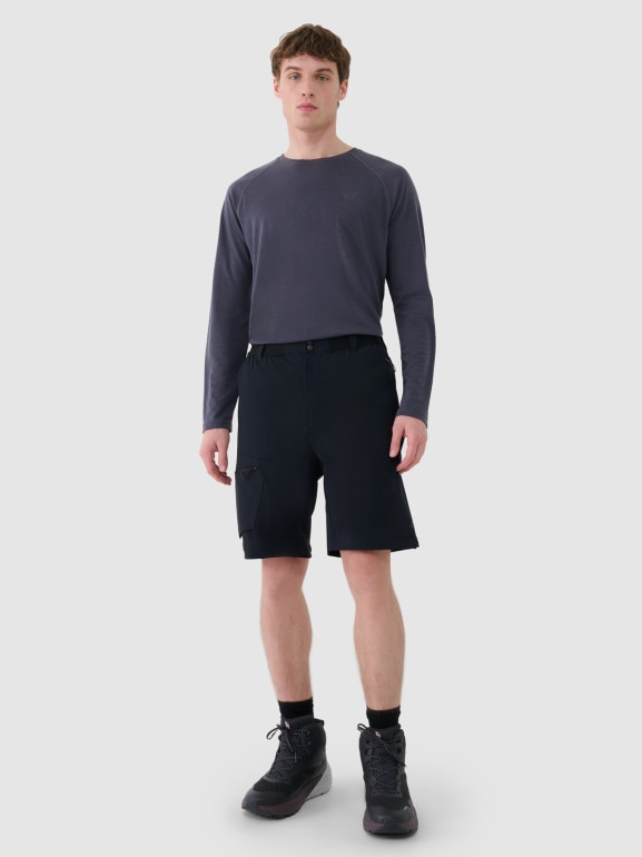 Męskie spodnie trekkingowe 4F 4FWSS25TFTRM0792 - czarne