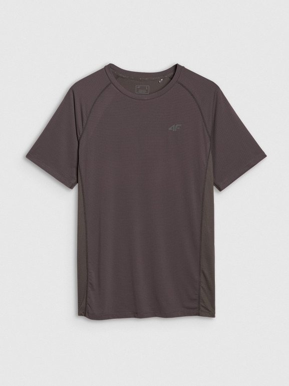 Męska koszulka treningowa 4F 4FWSS25TFTSM1217 - brązowa