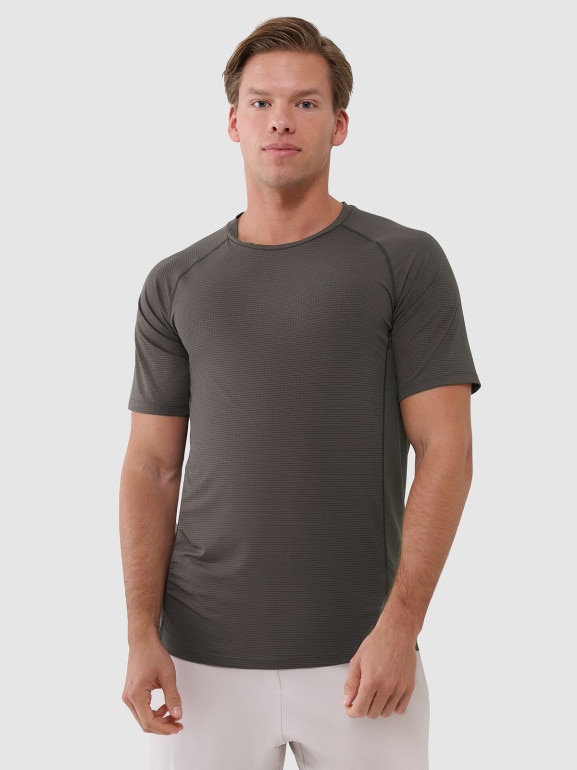 Męska koszulka treningowa 4F 4FWSS25TFTSM1217 - brązowa