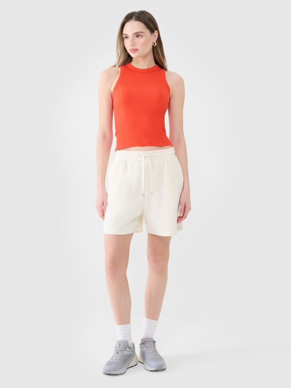 Damski top basic 4F 4FWSS25TSLEF119 - czerwony