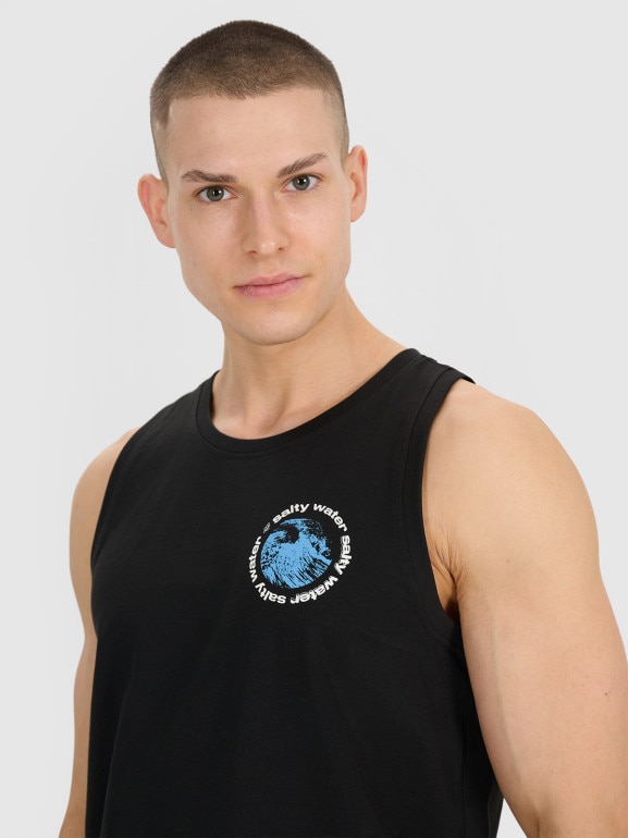 Męski top oversize 4F 4FWSS25TSLEM122 - czarny