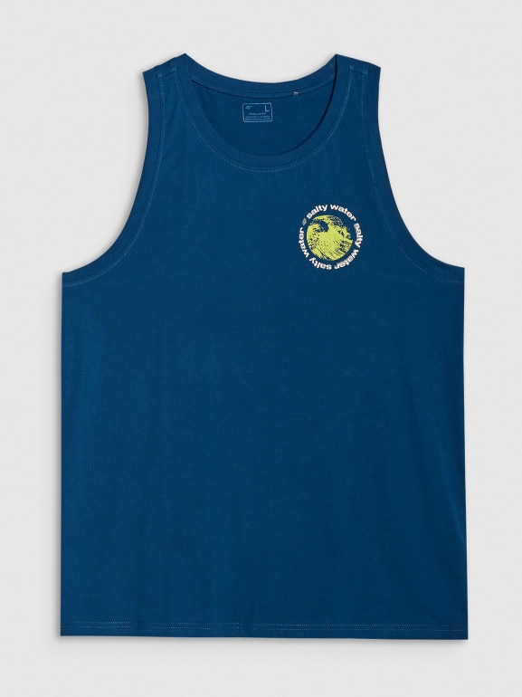 Męski top oversize 4F 4FWSS25TSLEM122 - granatowy