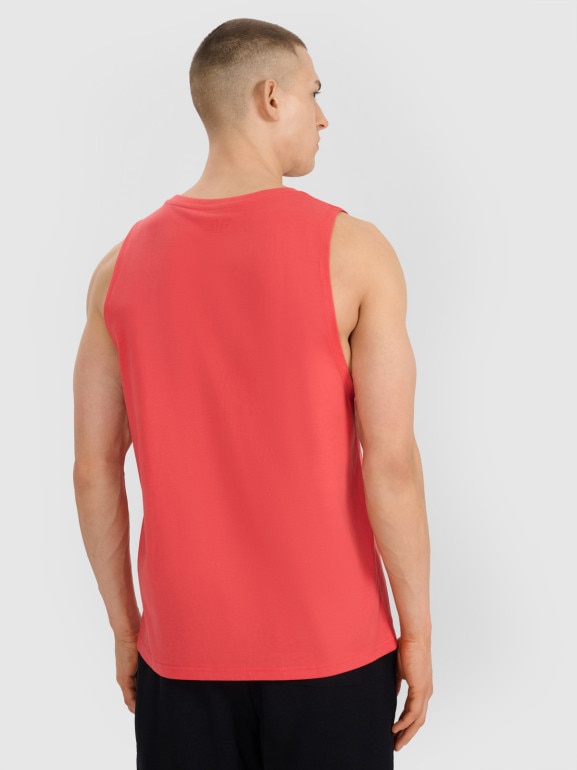 Męski top z nadrukiem 4F 4FWSS25TSLEM123 - czerwony