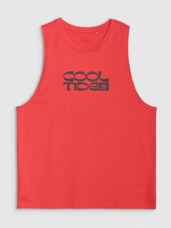 Męski top z nadrukiem 4F 4FWSS25TSLEM123 - czerwony