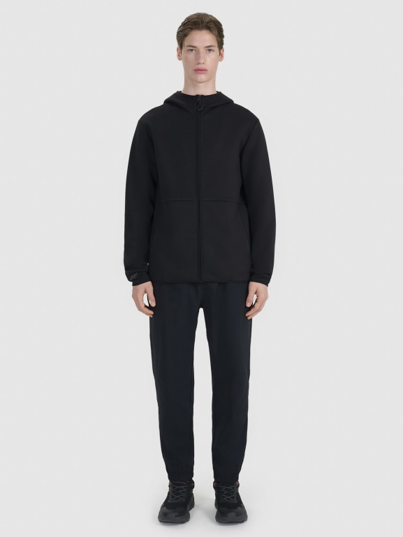 Męska bluza dresowa rozpinana z kapturem 4F 4FWSS25TSWSM1548 - czarna