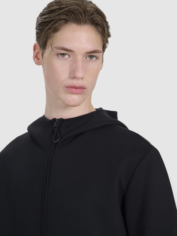 Męska bluza dresowa rozpinana z kapturem 4F 4FWSS25TSWSM1548 - czarna