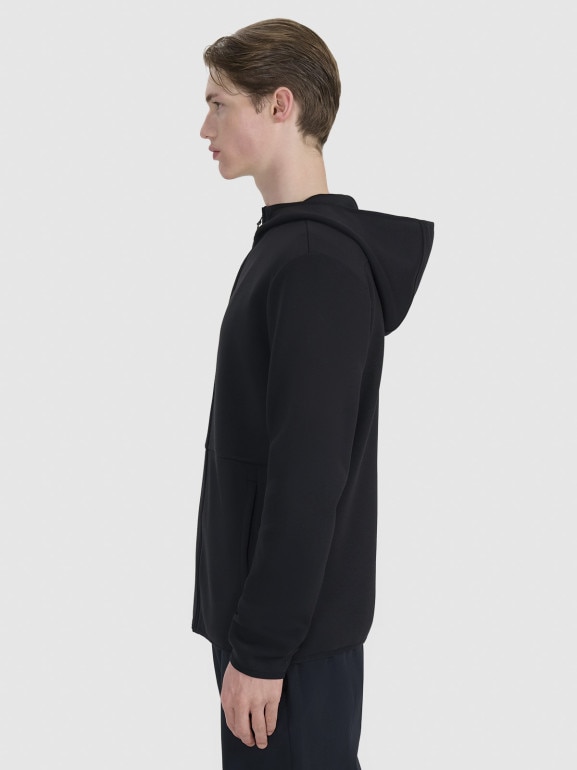 Męska bluza dresowa rozpinana z kapturem 4F 4FWSS25TSWSM1548 - czarna