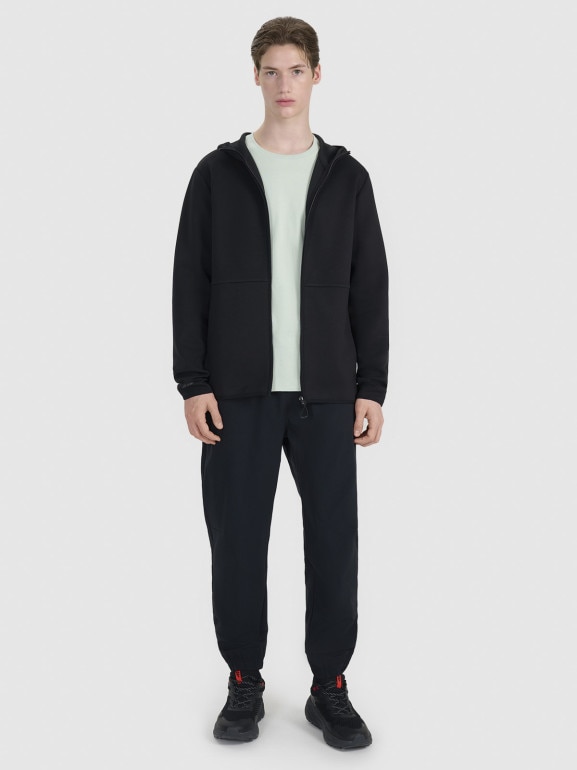 Męska bluza dresowa rozpinana z kapturem 4F 4FWSS25TSWSM1548 - czarna