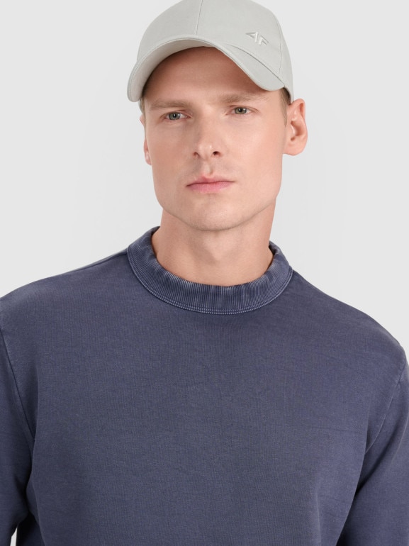 Męska bluza dresowa nierozpinana bez kaptura 4F 4FWSS25TSWSM1739 - granatowy