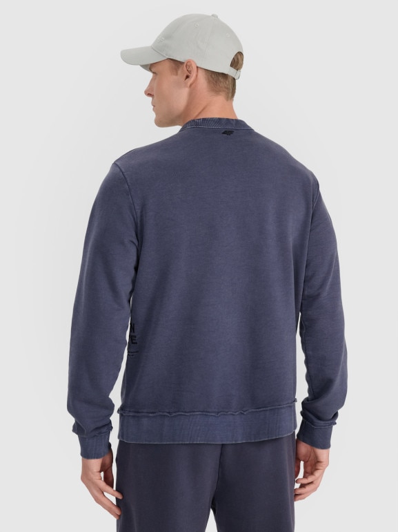 Męska bluza dresowa nierozpinana bez kaptura 4F 4FWSS25TSWSM1739 - granatowy