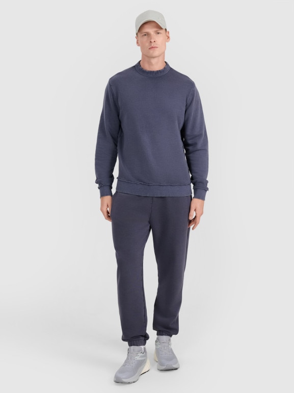 Męska bluza dresowa nierozpinana bez kaptura 4F 4FWSS25TSWSM1739 - granatowy