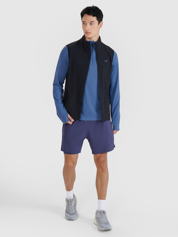 Męski bezrękawnik do biegania 4F 4FWSS25TVJAM248 - czarny