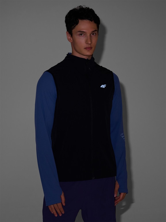 Męski bezrękawnik do biegania 4F 4FWSS25TVJAM248 - czarny