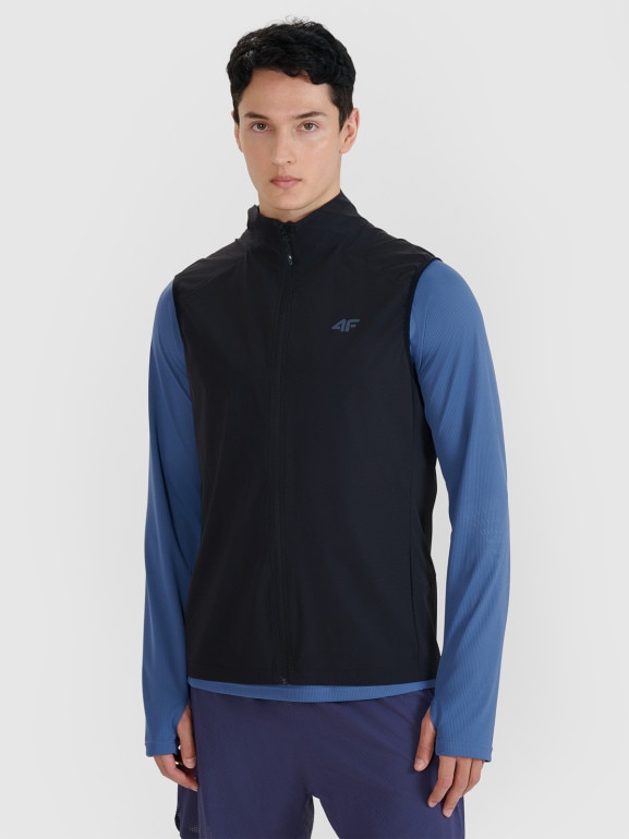 Męski bezrękawnik do biegania 4F 4FWSS25TVJAM248 - czarny