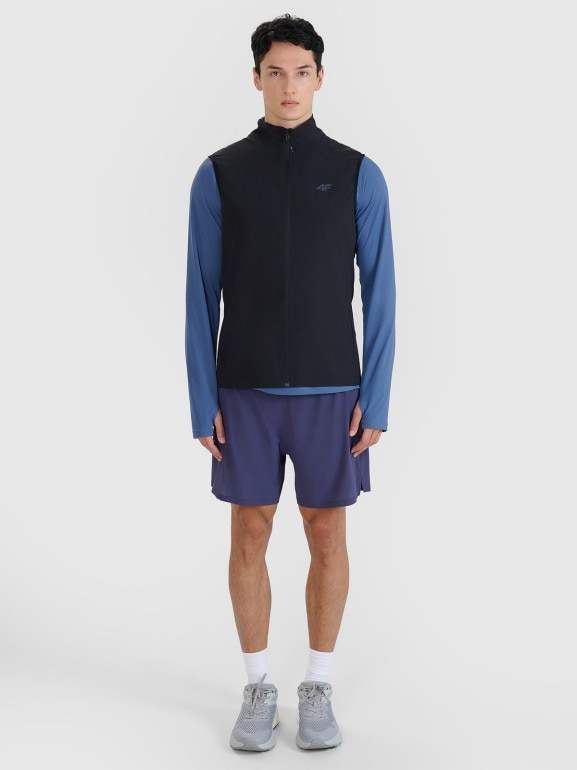 Męski bezrękawnik do biegania 4F 4FWSS25TVJAM248 - czarny