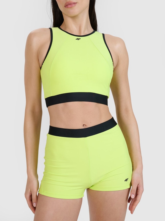 Damskie spodenki kąpielowe 4F 4FWSS25UBKBF074 - zielone