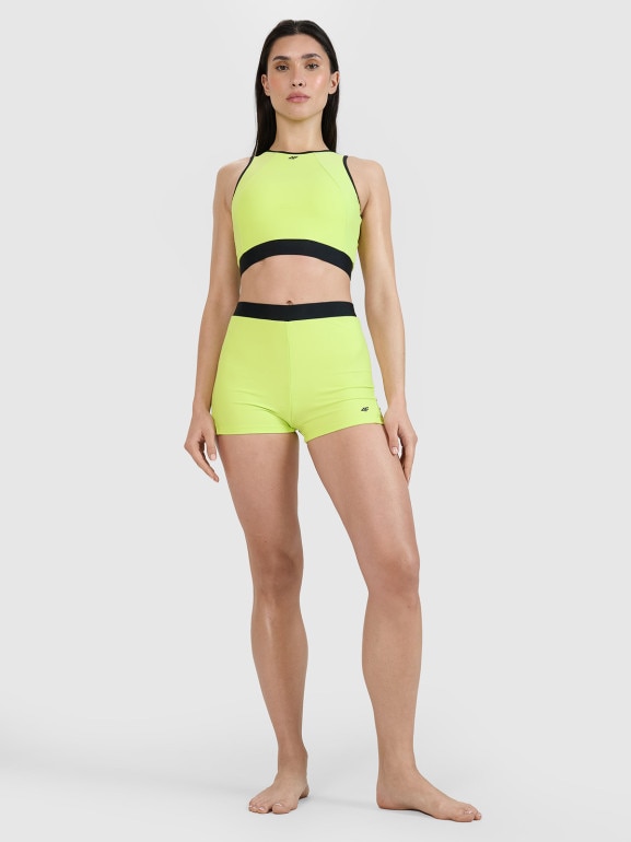 Damskie spodenki kąpielowe 4F 4FWSS25UBKBF074 - zielone