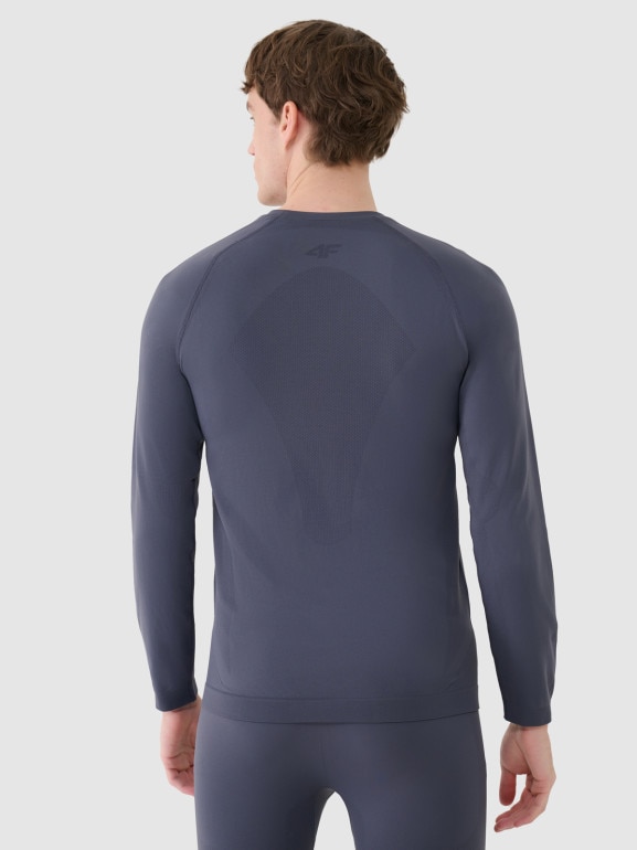 Męska bielizna termoaktywna bezszwowa (góra) 4F 4FWSS25USEAM187 - szara