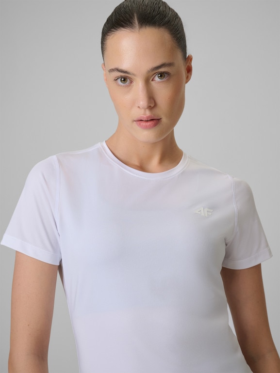 Damska koszulka treningowa 4F 4FWSS26TFTSF1846 - biała