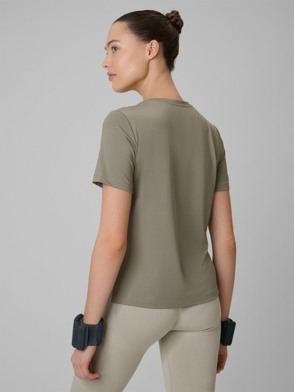 Damska koszulka treningowa 4F 4FWSS26TFTSF1847 - khaki