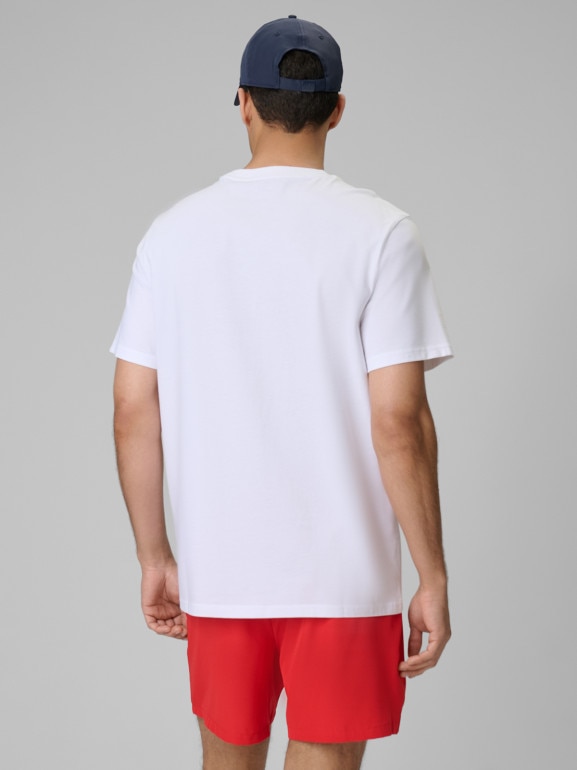 Męski t-shirt z nadrukiem 4F 4FWSS26TTSHM2783 - biały