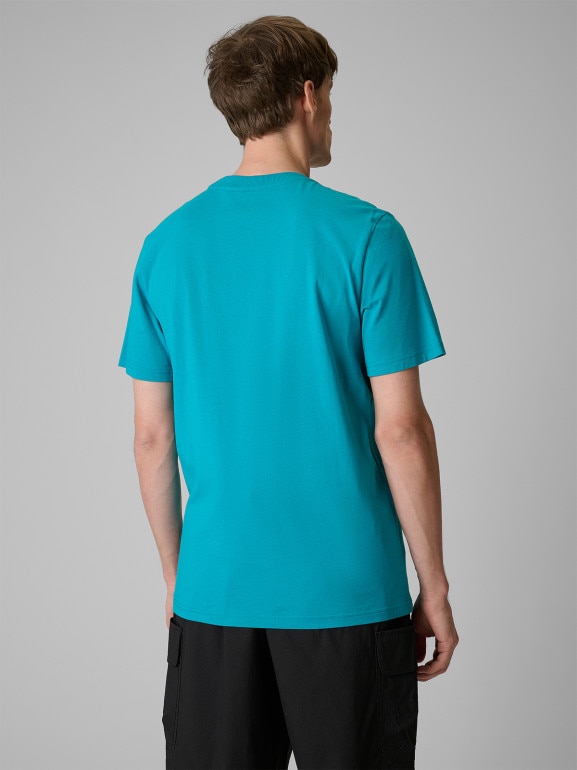 Męski t-shirt z nadrukiem 4F 4FWSS26TTSHM2824 - niebieski