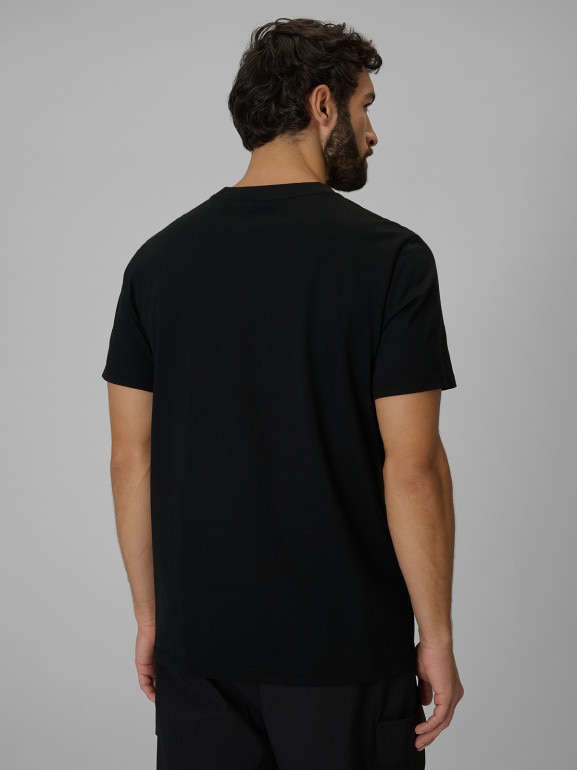 Męski t-shirt z nadrukiem 4F 4FWSS26TTSHM3328 - czarny