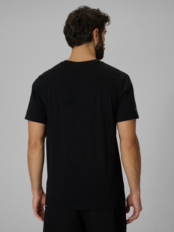 Męski t-shirt z nadrukiem 4F 4FWSS26TTSHM3329 - czarny