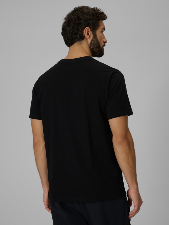 Męski t-shirt z nadrukiem 4F 4FWSS26TTSHM3330 - czarny