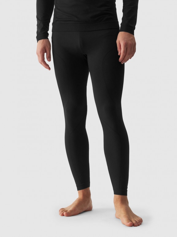 Męska bielizna termoaktywna bezszwowa (dół) 4F 4FWAW24USEAM173 - czarna