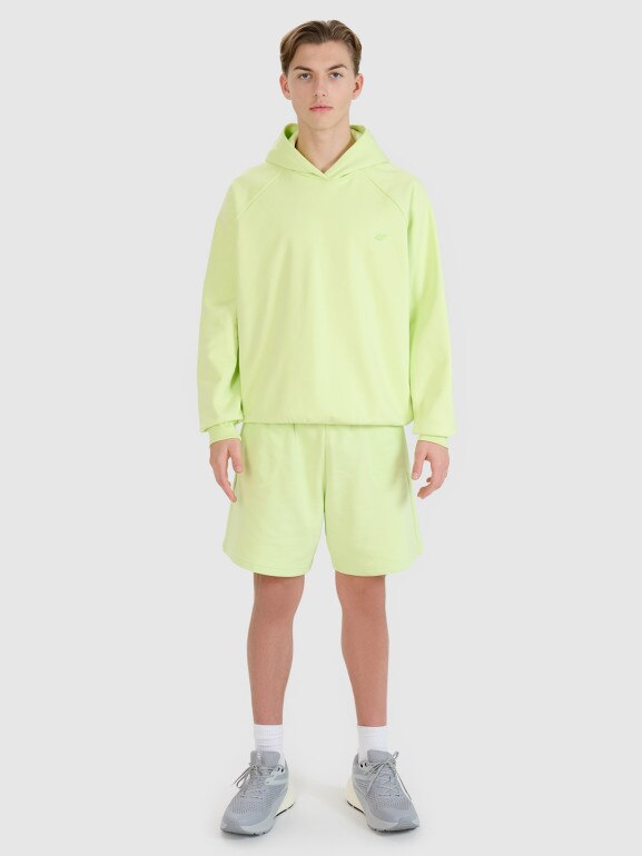 Bluza dresowa nierozpinana z kapturem uniseks 4F 4FWSS25TSWSU1547 - zielona