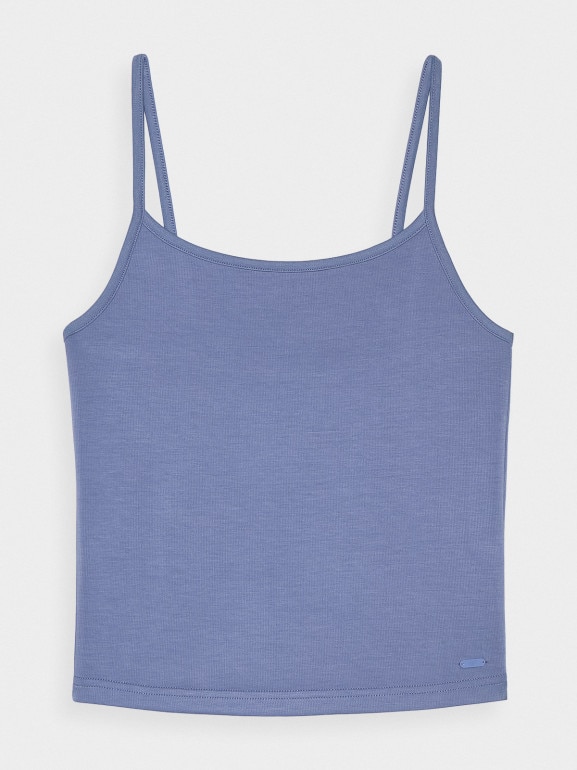 Damski crop-top 4F 4FWAW24TSLEF107 - niebieski