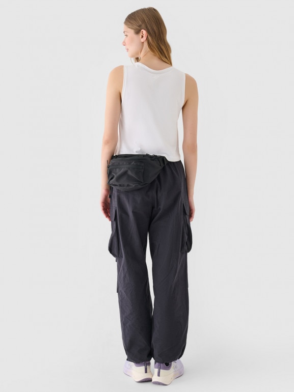 Damski crop top 4F 4FRAW24TSLEF183 - biały