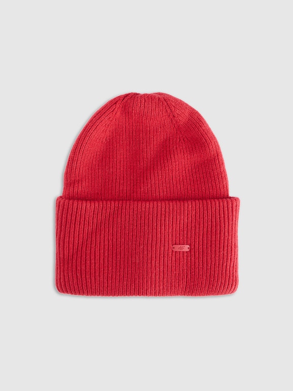 Czapka beanie uniseks 4F 4FRAW25ACAPU0721 - czerwona